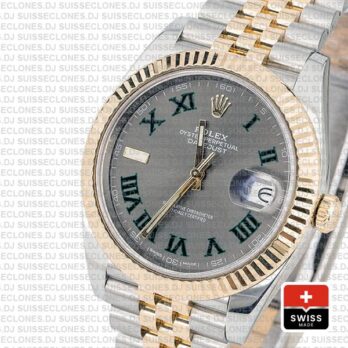 Rolex Datejust Two-Tone Jubilee Grey Dial Roman Swiss Replica