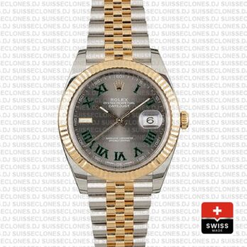 Rolex Datejust Two-Tone Jubilee Grey Dial Roman Swiss Replica Watch