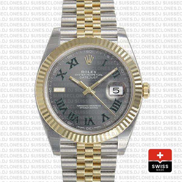 Rolex Datejust Two-Tone Jubilee | Grey Dial Roman Watch