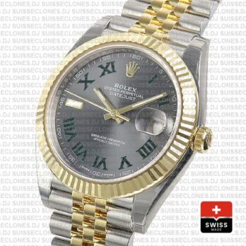 Rolex Datejust Two-Tone Jubilee Grey Dial Roman