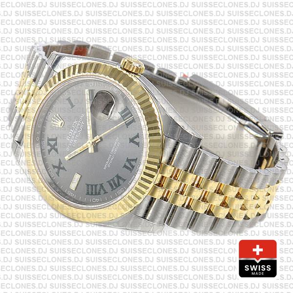 Rolex Datejust 41 Jubilee Two-Tone 18k Yellow Gold Green Roman Dial