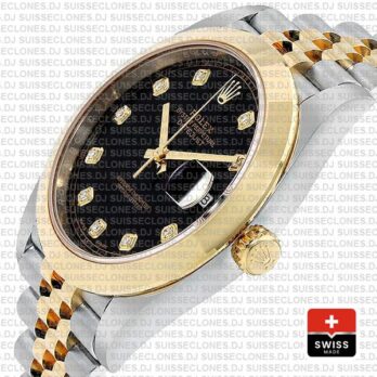 Rolex Datejust 41mm Black Dial Diamonds Jubilee Replica