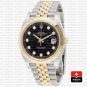 Rolex Datejust 41mm Black Dial Diamonds Jubilee Replica Watch