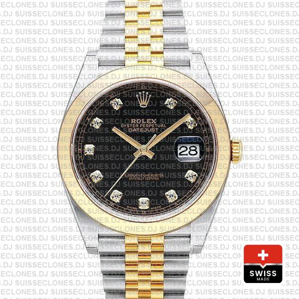 Rolex Datejust 41mm Black Dial Diamonds Jubilee Rolex Watch