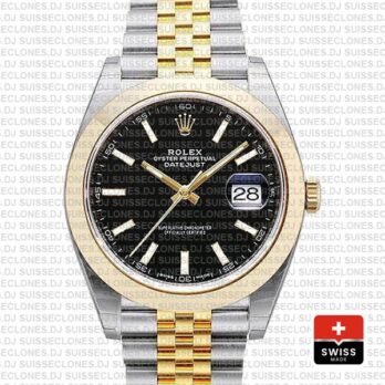 Rolex Datejust 41 Two-Tone Black Dial Jubilee Swiss Replica