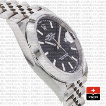 Rolex Oyster Perpetual Datejust 41 Stainless Steel Black Dial Smooth Bezel