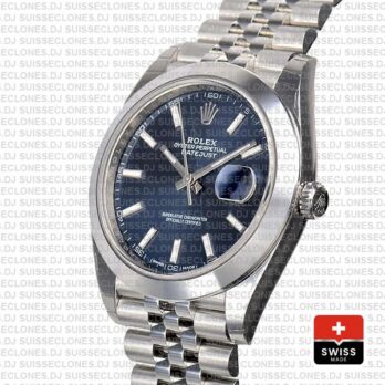 Rolex Datejust 41mm Stainless Steel Blue Dial Swiss Replica Watch