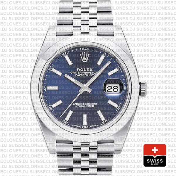 Rolex Datejust 41mm Stainless Steel Blue Dial | Replica Watch