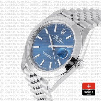 Rolex Datejust 41mm Stainless Steel Blue Dial Replica Watch