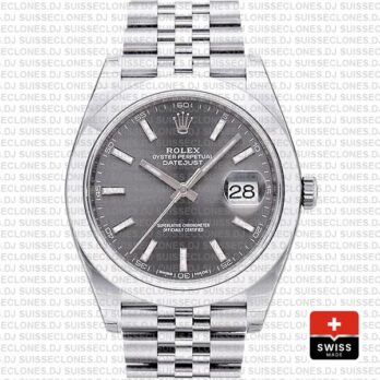 Rolex Datejust 41 Grey Dial Steel Jubilee Bracelet Replica