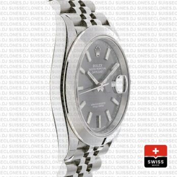 Rolex Datejust 41 Grey Dial Steel Jubilee Bracelet Replica