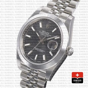 Rolex Datejust 41 Jubilee 904L Steel Smooth Bezel Dark Rhodium Grey Dial 41mm