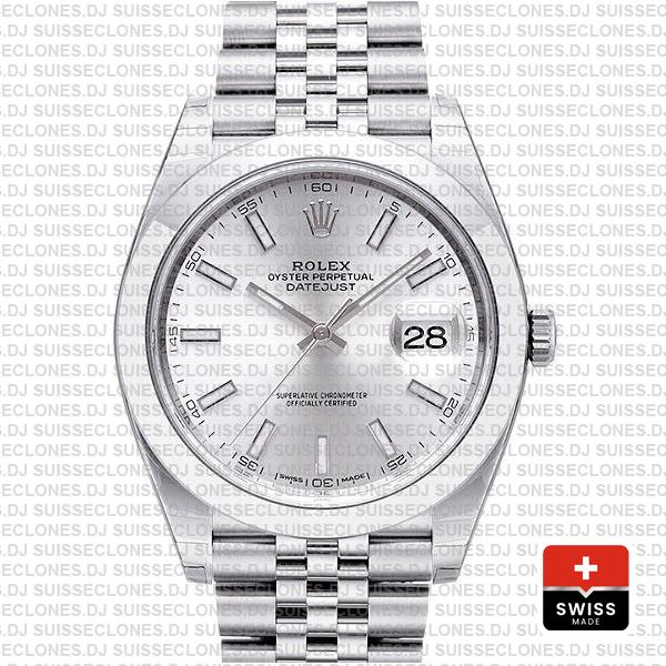 Rolex Datejust 41mm Steel Silver Dial | Rolex Replica Watch