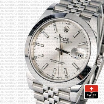 Rolex Datejust 41 Stainless Steel Silver Dial Smooth & Fixed Bezel