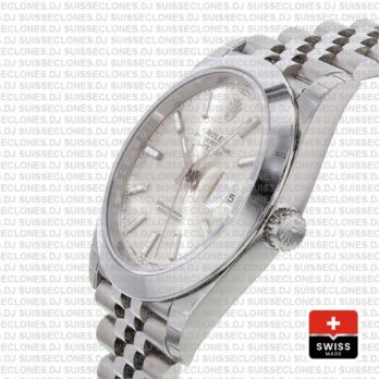 Rolex Datejust 41 Stainless Steel Silver Dial Swiss Replica Watch