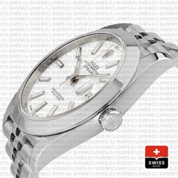 Rolex Datejust 904L Stainless Steel White Dial 41mm with Jubilee Bracelet & Smooth Bezel Watch