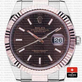Rolex Datejust 41 Two-Tone 18k Rose Gold, 904L Stainless Steel Fluted Bezel