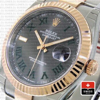 Rolex Datejust 41mm Two-Tone Slate Grey Roman Dial Watch