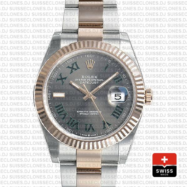 Rolex Datejust 41mm Two-Tone | Slate Grey Roman Dial Watch
