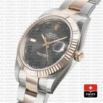 Rolex Datejust 41mm Two-Tone Slate Grey Roman Dial Swiss Replica Watch
