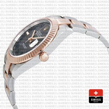 Rolex Datejust Two-Tone 18k Rose Gold Slate Grey Roman Dial