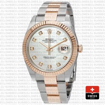 Rolex Datejust 41 Two-Tone White Diamond Dial Replica