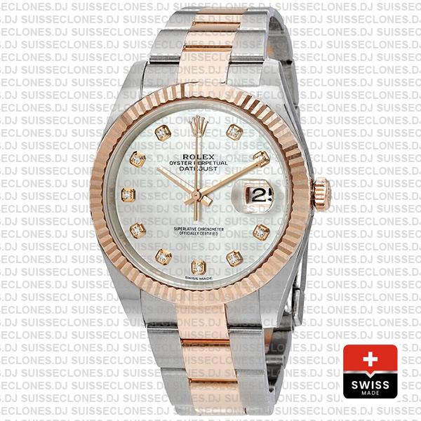 Rolex Datejust 41 Two-Tone White Diamond Dial Replica