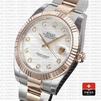 Rolex Datejust 41 Two-Tone White Diamond Dial