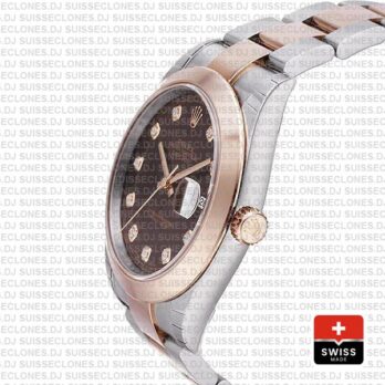 Rolex Datejust 41 Two-Tone Rose Gold Chocolate Diamond Dial Watch