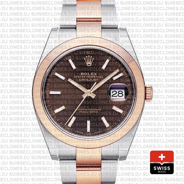 Rolex Datejust 41mm Chocolate Dial Rose Gold Replica Watch