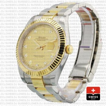 Rolex Datejust 41 Two-Tone Gold Diamonds Dial Rolex Replica Watch