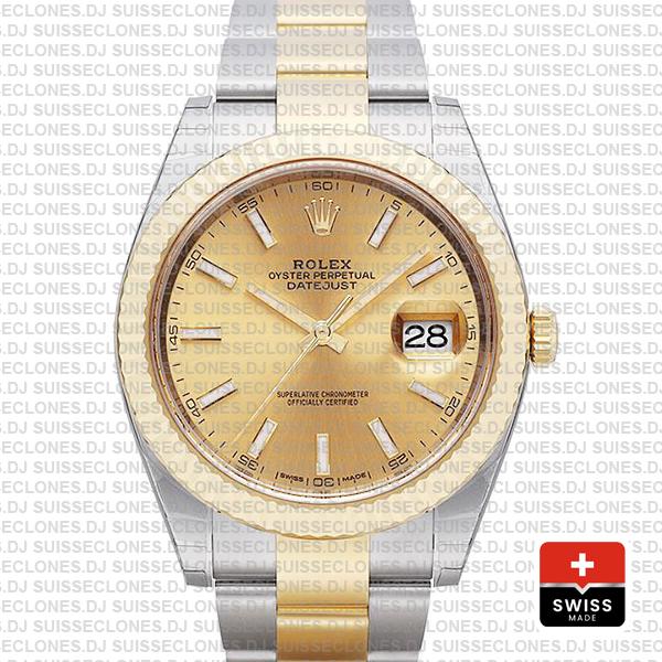 Rolex Datejust Gold Dial Two-Tone 41mm | Fluted Bezel Watch