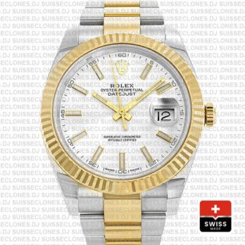 Rolex Oyster Perpetual Datejust Two-Tone 18k Yellow Gold, Silver Dial 41mm