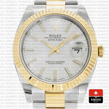 Rolex Datejust 41 Two-Tone Silver Dial Replica Watch
