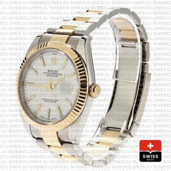 Rolex Oyster Perpetual Datejust Two-Tone Stainless Steel 18k Yellow Gold White Dial 41mm