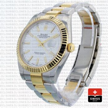 Rolex Datejust White Dial Two Tone 41mm Replica Watch