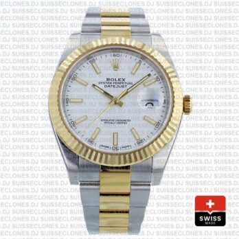 Rolex Datejust White Dial Two Tone 41mm Watch