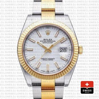 Rolex Datejust White Dial Two Tone 41mm Watch | RolexReplica