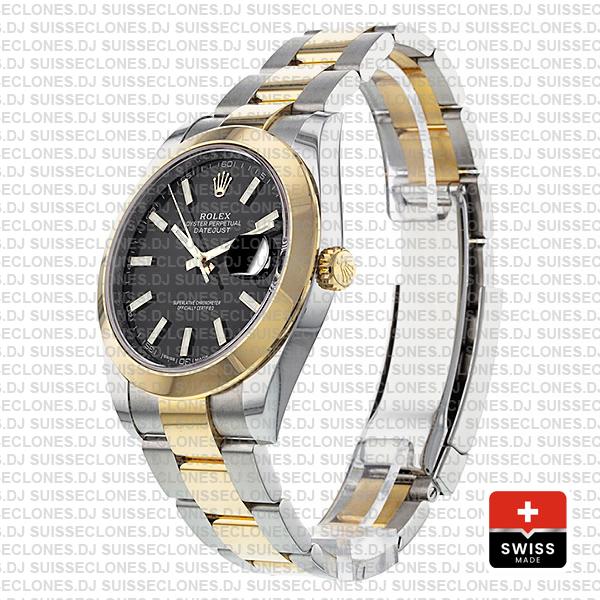 Rolex Datejust Two-Tone 18k Yellow Gold/904L Steel Bracelet Smooth Bezel