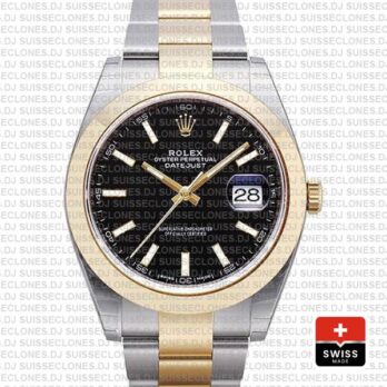 Rolex Datejust 41 Two-Tone Gold Black Dial | Replica Watch