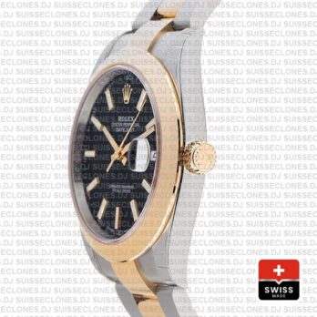 Rolex Datejust 41 Two-Tone Gold Black Dial Replica Watch