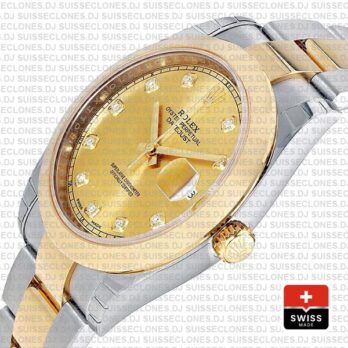 Rolex Datejust 41 Two-Tone 18k Yellow Gold 904L Steel Smooth Bezel Gold Dial