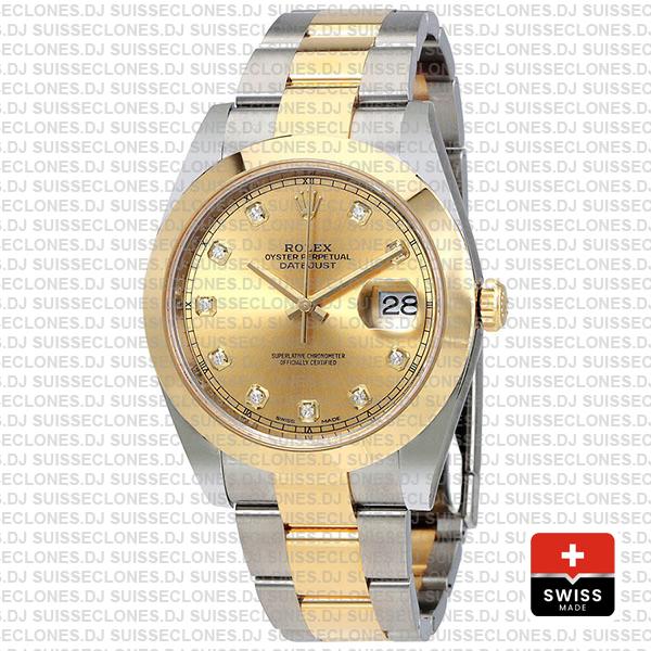 Rolex Datejust 41 Two-Tone 18k Yellow Gold 904L Steel Smooth Bezel