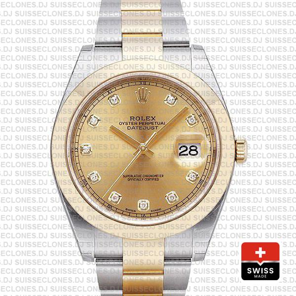 Rolex Datejust 41mm Two-Tone Gold Diamonds | Rolex Replica