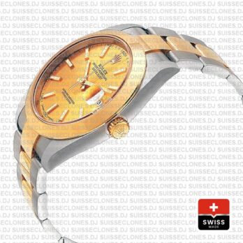 Rolex Oyster Perpetual Datejust 18k Yellow Gold Two-Tone Gold Dial Watch