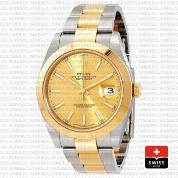 Rolex Oyster Perpetual Datejust 18k Yellow Gold Two-Tone Gold Dial