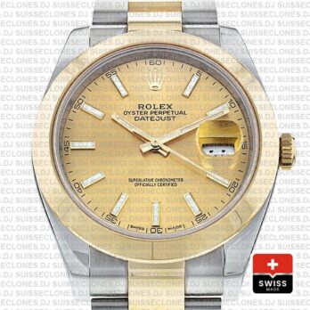 Rolex Datejust Two-Tone 41mm Gold Dial Rolex Replica Watch