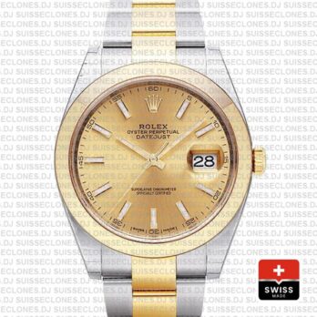 Rolex Datejust Two-Tone 41mm Gold Dial | Rolex Replica Watch