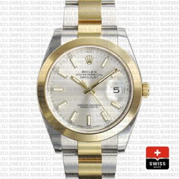 Rolex Datejust 41 Silver Dial Two-Tone Watch 41mm