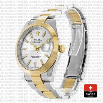 Rolex Datejust 41 Silver Dial Two-Tone Watch Replica